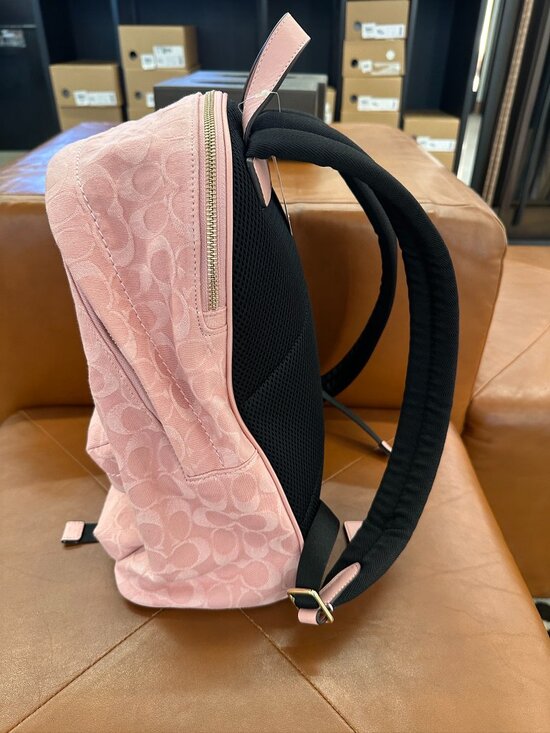 NWT Coach CER70 Women\'s Taylor Small Backpack In Signature Denim Light Pink/Gold main image 15